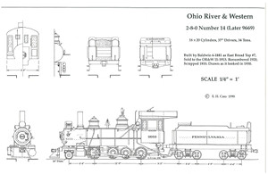 (image for) EBT 2-8-0 Locomotive No. 7/OR&W No. 14/PRR No. 9669