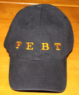 (image for) FEBT Cap, black with orange lettering