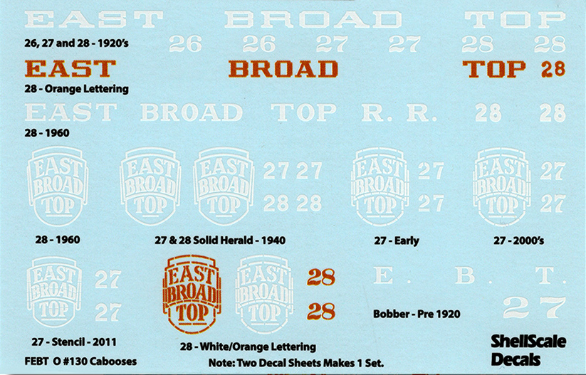 (image for) EBT Caboose Decal Lettering, O scale