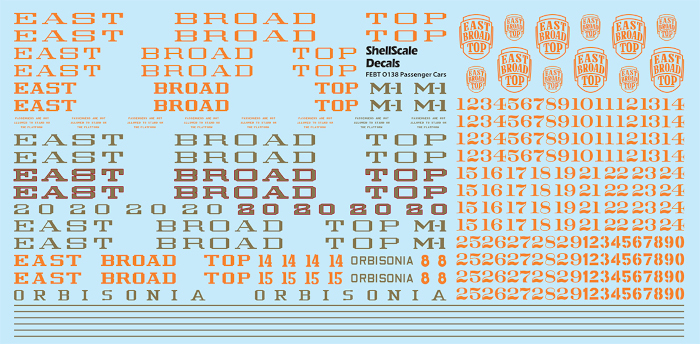 (image for) EBT Passenger Car Decal Lettering, O scale