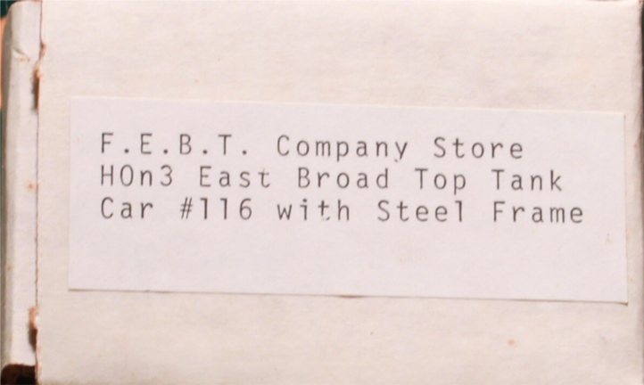 (image for) HOn3 EBT Tank on Steel Flatcar Kit